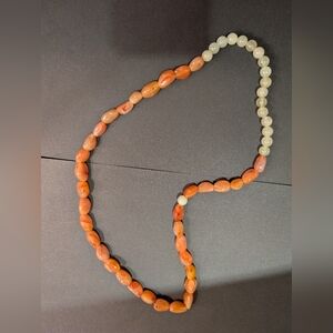 Vintage Natural Agate and Jade Beaded Necklace